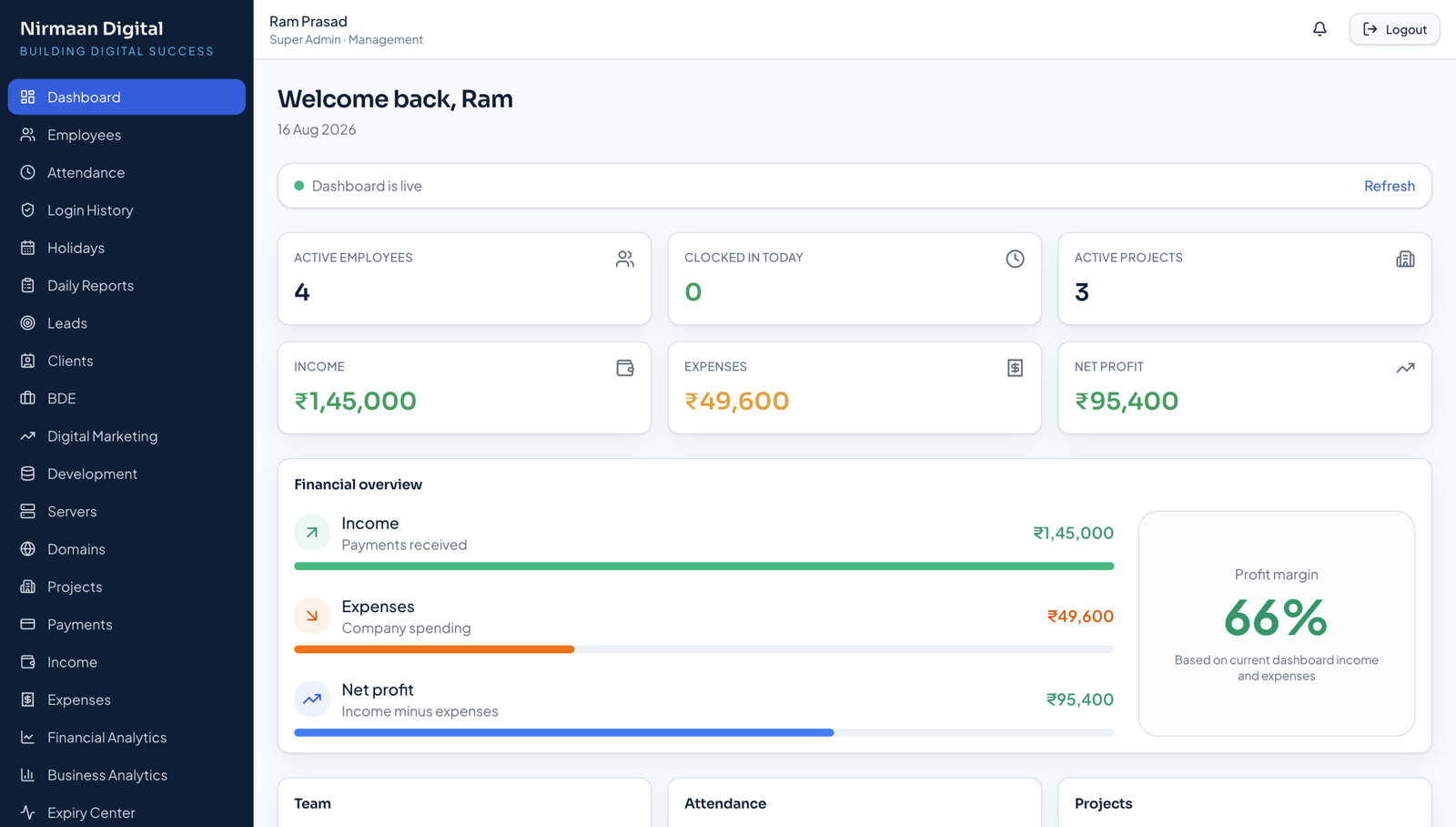 Nirmaan Digital Software Preview