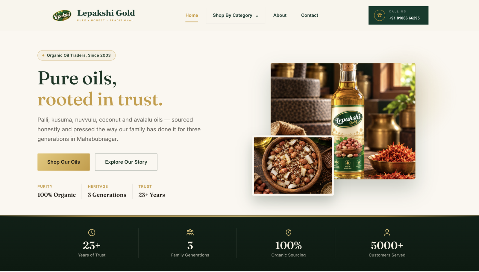 Lepakshi Gold website homepage